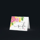 Roze Bloemen Gelukkige Eerste Verjaardag Als Mijn  Kaart<br><div class="desc">Deze leuke gelukkige verjaardag als mijn vrouw Kaart,  is een leuke manier om de verjaardag van je nieuwe vrouw te vieren!</div>