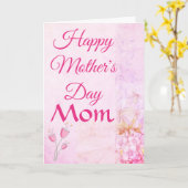 ROZE BLOEMEN GELUKKIGE MOEDERDAG KAART (Gele Bloem)