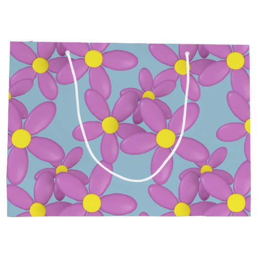 Roze Bloemen Gelukkige Verjaardag Grote Geschenkta Groot Cadeauzakje (Achterkant)