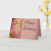 Roze bloemen gelukkige verjaardagskaart kaart (Gele Bloem)