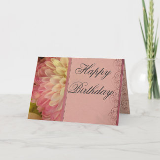 Roze bloemen gelukkige verjaardagskaart kaart