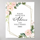 Roze Bloemen Geometrisch Advies en Goedemensen Bor Poster (Voorkant)