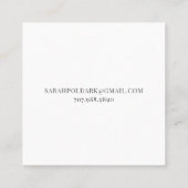 Roze bloemen geometrisch monogram vierkante visitekaartje (Achterkant)