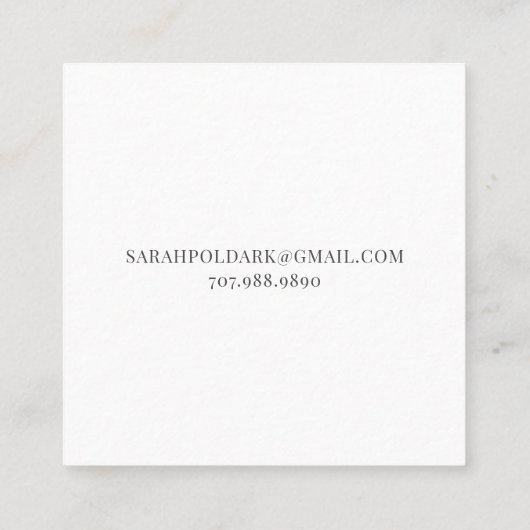 Roze bloemen geometrisch monogram vierkante visitekaartje (Achterkant)