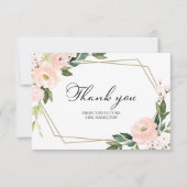 Roze Bloemen Geometrisch Vrijgezellenfeest Dank u Bedankkaart (Voorkant)