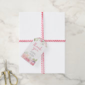 Roze bloemen gepersonaliseerd dank u gunst labels cadeaulabel (Met Touw)