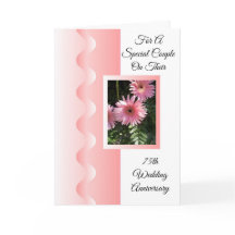 Roze bloemen gepersonaliseerde 75ste huwelijksverj