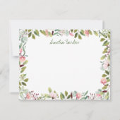 Roze Bloemen Gepersonaliseerde Flat Note Kaart Notitiekaartje (Voorkant)