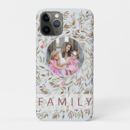 Roze Bloemen Gepersonaliseerde Fotofamilie Case-Mate iPhone Case