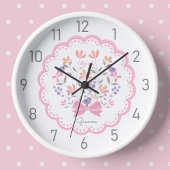 Roze Bloemen Gepersonaliseerde Meisjes Kinderkamer