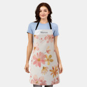 roze bloemen gepersonaliseerde nonna schort