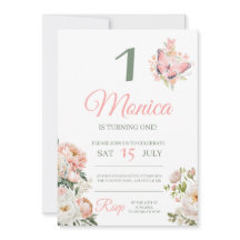 Roze bloemen gepersonaliseerde verjaardagsfeestje 