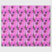 Roze bloemen Gerbera Daisy Floral Cadeaupapier (Vlak)