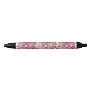 Roze Bloemen Gerbera Daisy Flowers Zwarte Inkt Pen