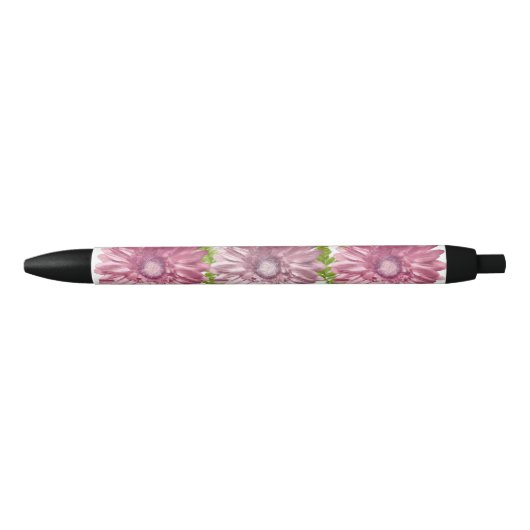 Roze Bloemen Gerbera Daisy Flowers Zwarte Inkt Pen (Voorkant)