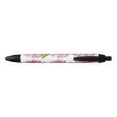 Roze Bloemen Gerbera Daisy Flowers Zwarte Inkt Pen (Achterkant)