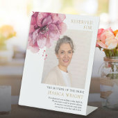 Roze Bloemen Gereserveerd Save A Seat Foto Bruilof Reclamebord Met Voetstuk