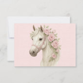 Roze Bloemen Geschilderd Paard Huwelijk Save the D (Achterkant)