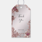 Roze  Bloemen Gift Label Cadeaulabel (Voorkant)