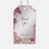 Roze  Bloemen Gift Label Cadeaulabel (Achterkant)