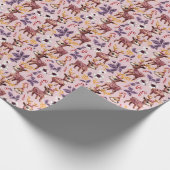 Roze Bloemen Gingerbread Rendier Candy Cane WP Cadeaupapier (Hoek)