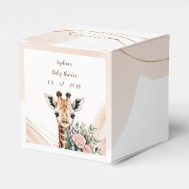 Roze Bloemen Giraffe Safari Baby shower Favoriet B Bedankdoosjes