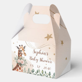 Roze Bloemen Giraffe Safari Baby shower Favoriet B Bedankdoosjes