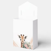 Roze Bloemen Giraffe Safari Baby shower Favoriet B Bedankdoosjes (Geopend)