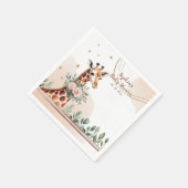 Roze Bloemen Giraffe Safari Baby shower Servet (Hoek)
