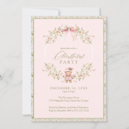 Roze Bloemen Girly Coquette Vakantie Party Kaart