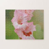 Roze Bloemen Gladiolus Garden Art Legpuzzel (Horizontaal)