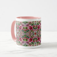 Roze Bloemen Glas in lood Design