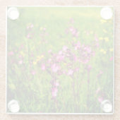 Roze bloemen glas onderzetter (Achterkant)