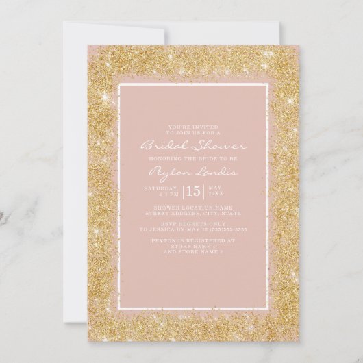  Roze Bloemen Glitter Vrijgezellenfeest Kaart (Voorkant)