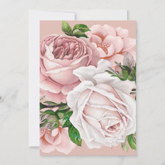  Roze Bloemen Glitter Vrijgezellenfeest Kaart (Achterkant)