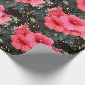 Roze Bloemen Glossy Wrapping Papier (Hoek)
