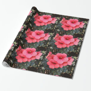 Roze Bloemen Glossy Wrapping Papier