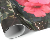 Roze Bloemen Glossy Wrapping Papier (Rol Hoek)