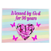 ROZE BLOEMEN GOD LIEFHEBBENDE 90E VERJAARDAG CADEA GROOT CADEAUZAKJE (Achterkant)