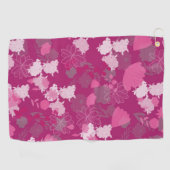 roze bloemen golfhanddoek (Horizontaal)