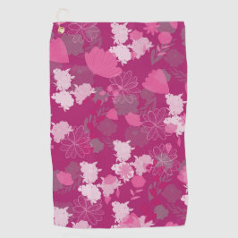 roze bloemen golfhanddoek