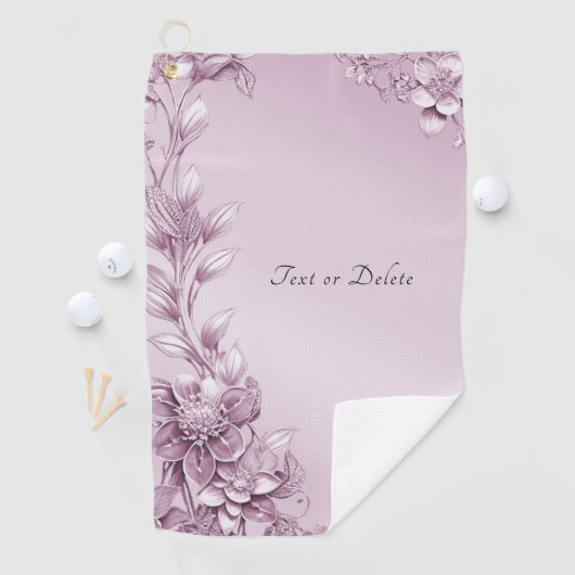 Roze Bloemen Golfhanddoek (Insitu)