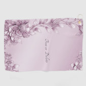 Roze Bloemen Golfhanddoek (Horizontaal)