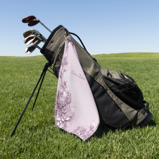 Roze Bloemen Golfhanddoek (Groen)