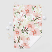 Roze bloemen golfhanddoek (Insitu)