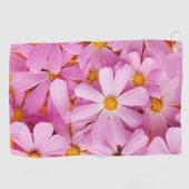 Roze bloemen golfhanddoek (Horizontaal)