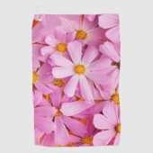 Roze bloemen golfhanddoek (Voorkant)