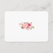 Roze Bloemen Goud Bruiloft Details Invoegen Kaart (Achterkant)