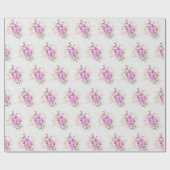 Roze Bloemen Goud Details | Happy Moederdag Cadeaupapier (Vlak)