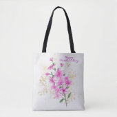 Roze Bloemen Goud Details | Happy Moederdag Tote Bag (Voorkant)
